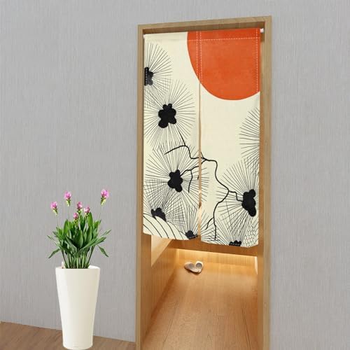 Leowefowa Japanese Doorway Curtain Noren Panel 34x60