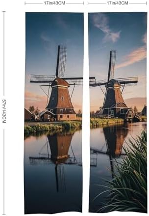 Dutch Windmill Door Cover Curtain 57x17 Inches