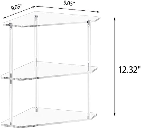 Tasybox 2 Tier Corner Shelf for Bathroom Kitchen Office