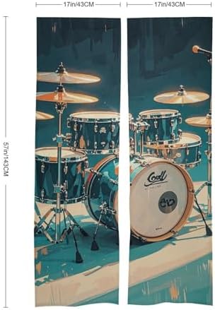 Cool Drums Set Door Cover Curtain 57x17 Inches