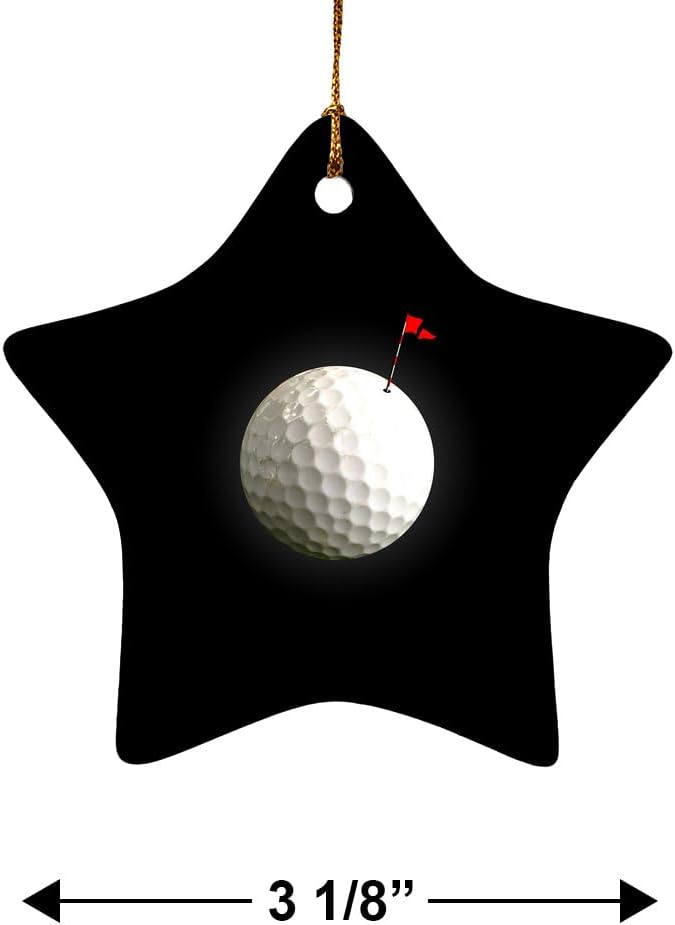 GRAPHICS MORE Golf Ball Moon Flag Christmas Ornament - 31 Inch