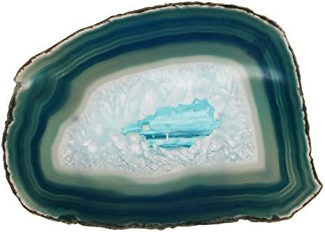 Blue Water Crystals Large Teal Blue Agate Slab With Stand