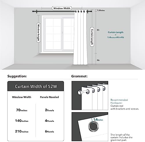Deconovo Blackout Curtains with Silver Wave Design
