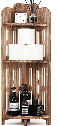 Meangood 3 Tier Solid Wood Corner Shelf Stand
