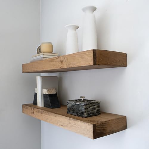 Modern Floating Shelves 3 Inches Thick Set of 2