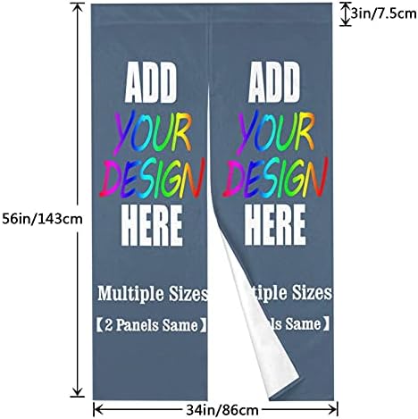 AmaPark Custom Doorway Curtain with Photo Text 2 Panels Indigo Blue