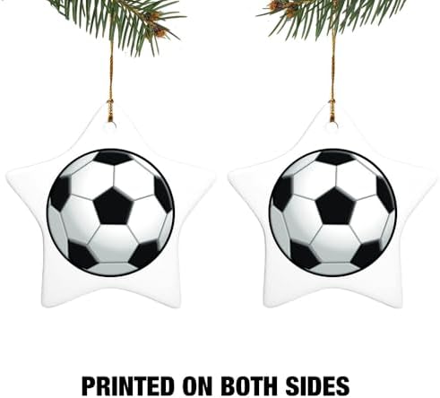 Graphics More Soccer Ball Football Star-Shaped Porcelain Christmas Ornament