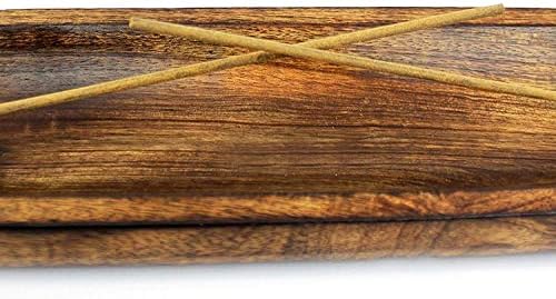 Dinil Incense Burner Holder - 11 Inch Natural Wood Ash Tray