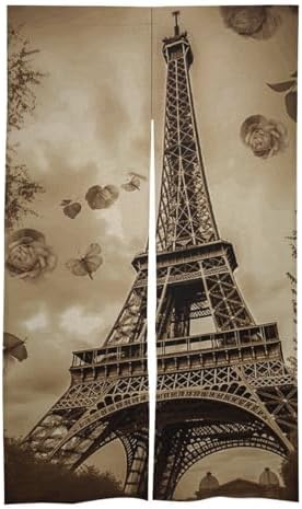 Paris Eiffel Tower Door Cover Curtain 57x17 Inches