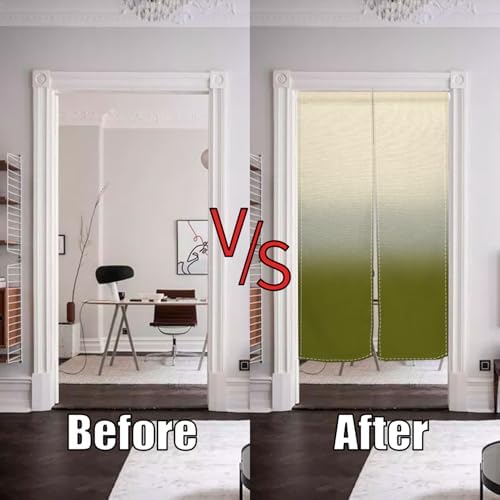 Japanese Noren Door Curtain with Gradient Print for Privacy Partition