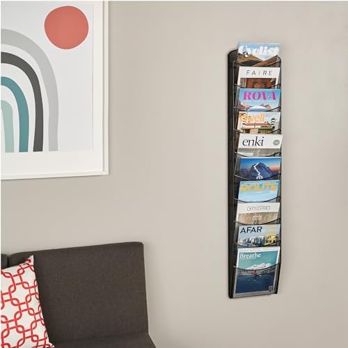Safco Onyx Mesh Magazine Holder Black 10 Pockets