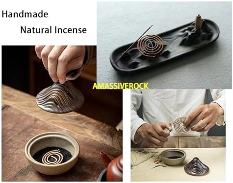 Agarwood Incense Coils 40 PCS with Spiral Holder Burner