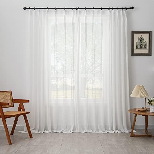 Lugotal Off White Sheer Curtain Panel 96 Inches Long