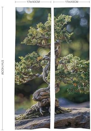 Graceful Bonsai Tree Door Curtain 57x17 Inches