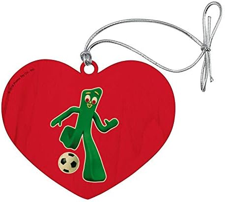 GRAPHICS MORE Soccer Ball Player Heart Love Wooden Christmas Ornament