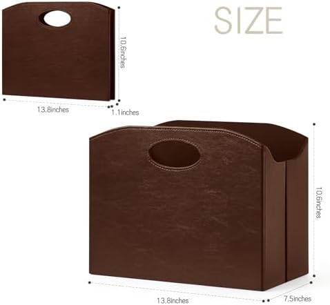 Foldable Magazine Rack Organizer for Home Desktop Storage brown
