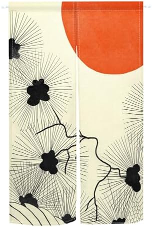 Leowefowa Japanese Doorway Curtain Noren Panel 34x60