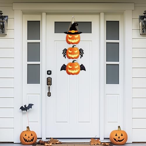 Halloween Door Wreath Scary Pumpkin Wall Decor