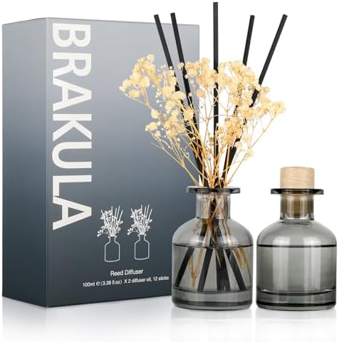 Brakula 2 Pack Reed Diffuser with 12 Sticks