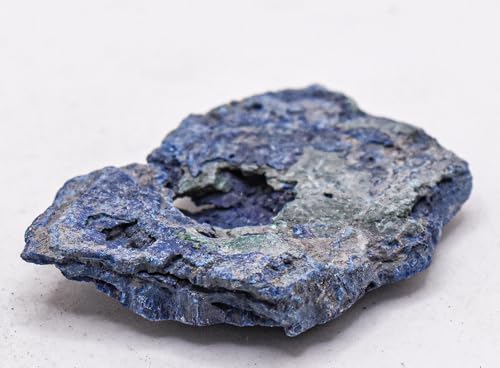 60ct 38mm Blue Azurite with Malachite Inclusions Rough Slice Natural Gemstone