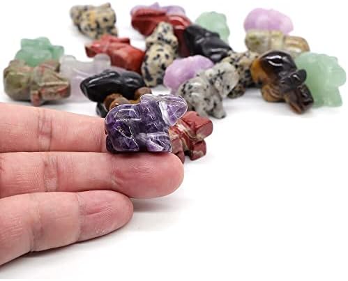 1 Inch Blue Aventurine Elephant Stone Decor Figurine Set