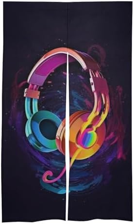 Color Gradient Music Door Curtain 57x17 Inches