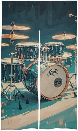 Cool Drums Set Door Cover Curtain 57x17 Inches