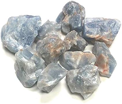 Rough Blue Calcite Stones - 1 Inch in Velvet Bag 1 Pound
