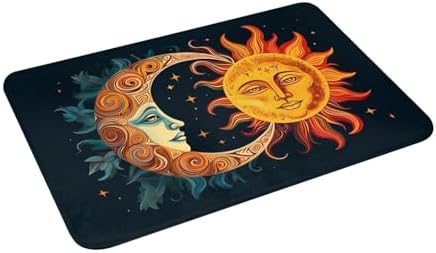 Stars and Sun Moon Welcome Door Mat 16x24in