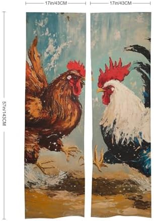 Rooster Fighting Noren Door Curtain Darkening Drapes Room Divider