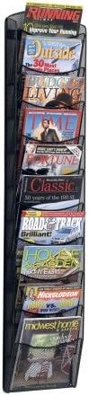 Safco Onyx Mesh Magazine Holder Black 10 Pockets