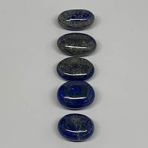 5pcs Natural Blue Lapis Lazuli Palm Stones from Afghanistan