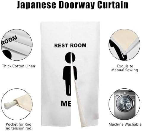Modern Japanese Noren Curtain 34x60 for Home Privacy