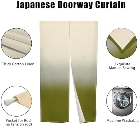 Japanese Noren Door Curtain with Gradient Print for Privacy Partition