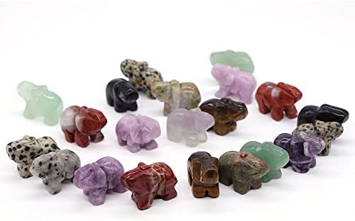 1 Inch Blue Aventurine Elephant Stone Decor Figurine Set