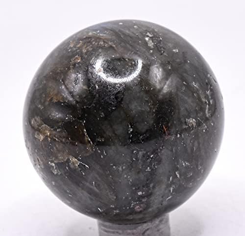 43mm Blue Azure Flash Labradorite Sphere with Stand