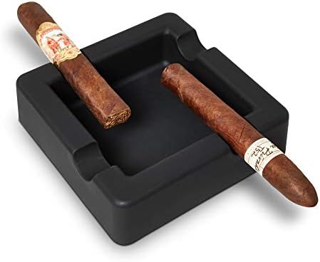 Sturdy Silicone Ashtray for Large Cigars - Matte Black