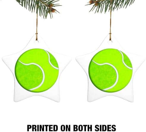 Graphics More Tennis Ball Star-Shaped Porcelain Christmas Ornament