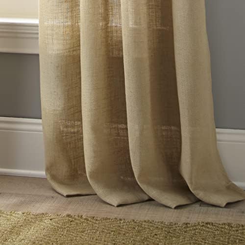 Grand Avenue 100 Jute Linen Sheer Curtain Panel Tan