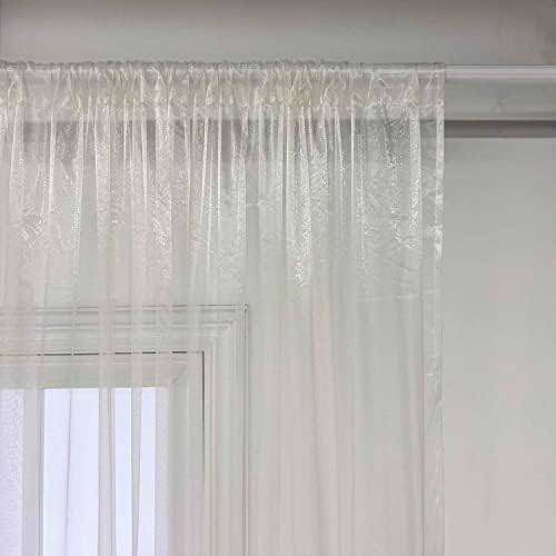 WPKIRA Royal Embroidered Sheer Curtain Panel