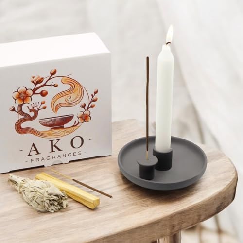 4 in 1 Incense Burner Holder - Matte Black Ceramic