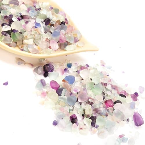 Fluorite Tumbled Chips Stone 1 Pound Blue