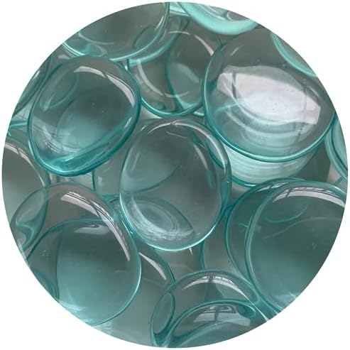 Aqua Blue Obsidian Smooth Stones 10 Piece Set