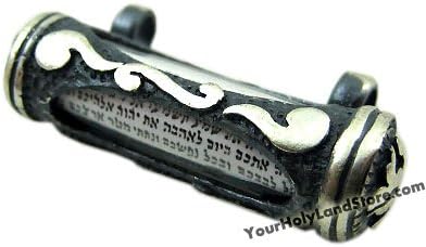 Mezuzah Pendant with Shema Yisrael Scroll 1