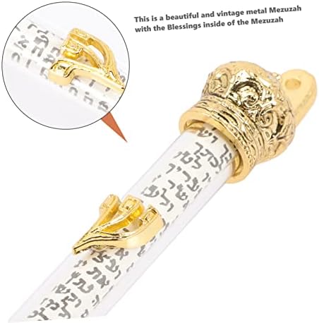 ULTECHNOVO Metal Mezuzah Door Decor with Scroll