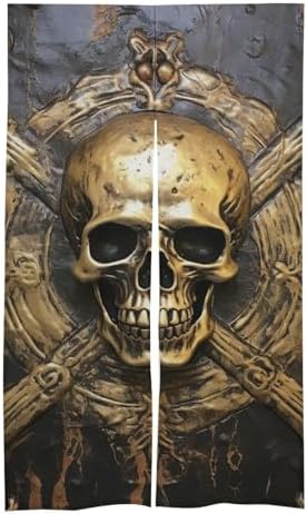 Japanese Noren Skull Pirate Door Curtain 34x57
