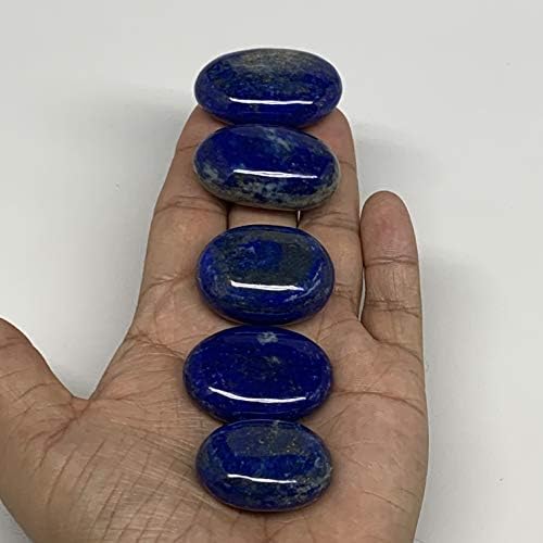 5pcs Natural Blue Lapis Lazuli Palm Stones from Afghanistan