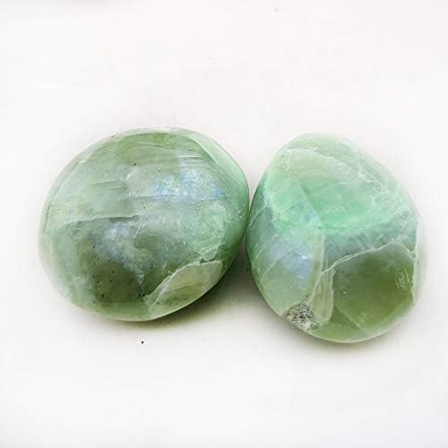 70-90g Green Moonstone Worry Stone Healing Crystal