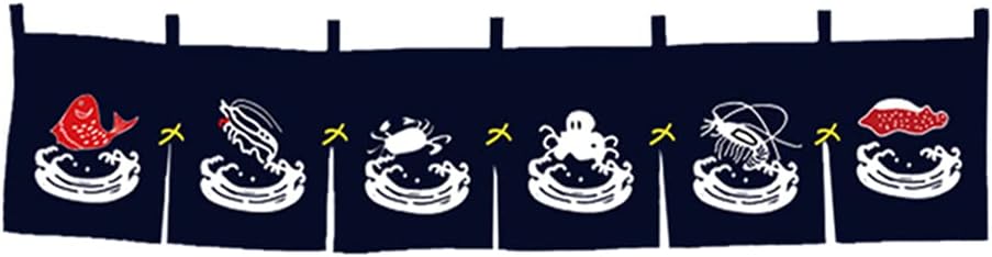 Octopus Crab Noren Curtain for Japanese Decor 40x240cm