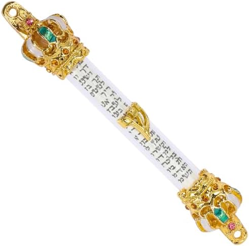 VINTORKY Jewish Mezuzah Door Sign Decor Metal Mitzvah Scroll
